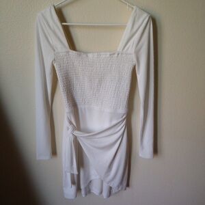 Privacy Please Women’s Smocked Mini Wrap Dress White Size XS Dress